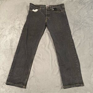 Levis 501 Jeans Mens 38x30 Dark Wash Denim Button Fly Made in USA Y2K Tag 40x30